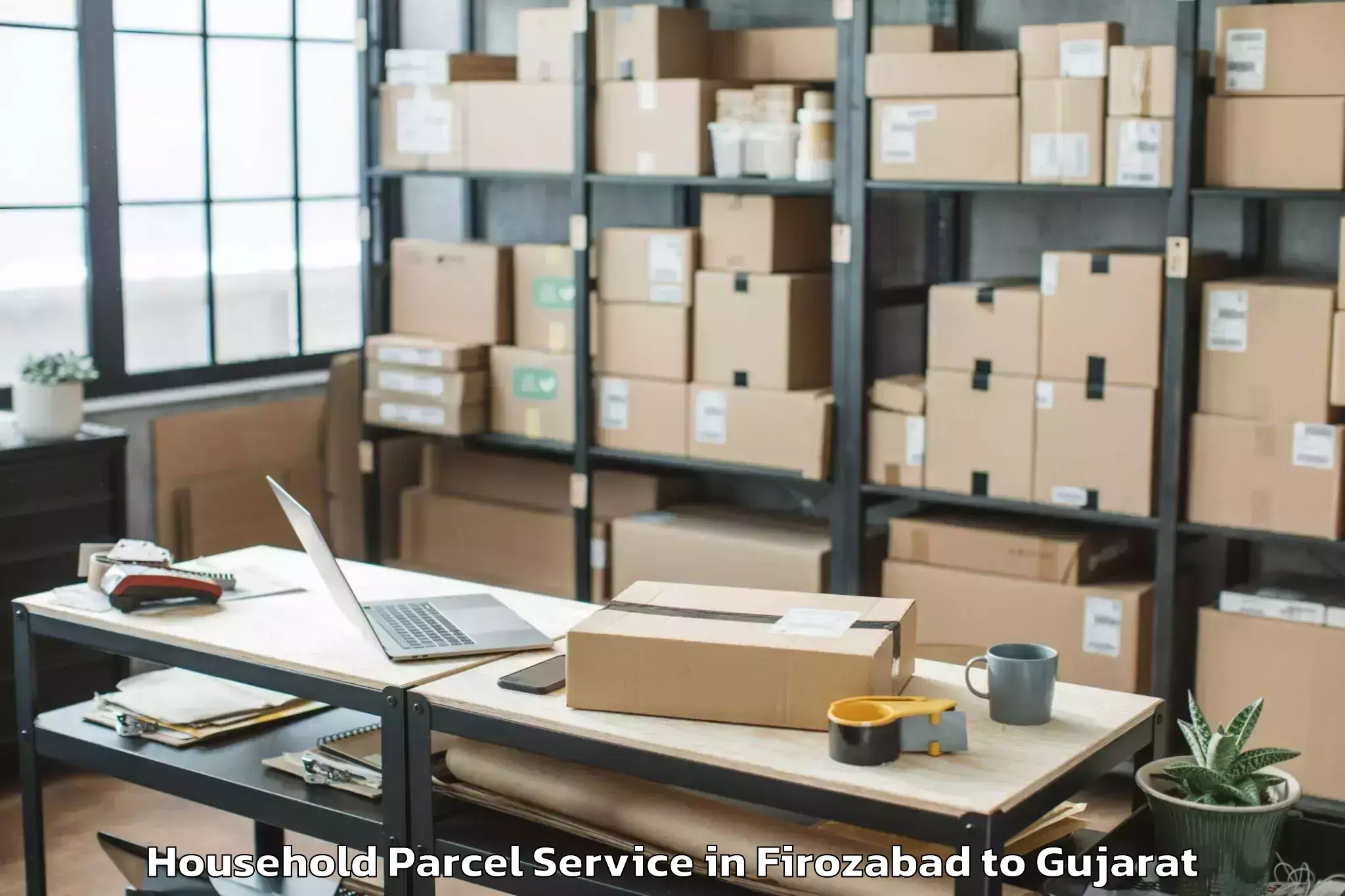 Reliable Firozabad to Gussar Household Parcel